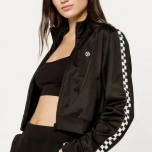 Womens VANS Checkered Crop Black Jacket Size Medium